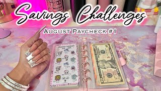 CASH STUFFING SAVINGS CHALLENGES | AUGUST PAYCHECK #1 | #howtosavemoney  #savingschallenges
