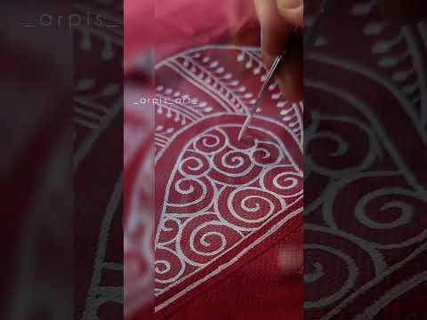 Latest design on red kurta..🖌️ #punjabi #art #fabric #design #artwork #artist #bengali #tranding