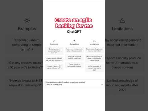 Automatic an agile backlog creation by your Chat GPT Project Assistant.