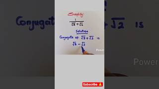 Simplifying Radical Expression | Conjugate Of Surds #maths #education #algebra #shorts