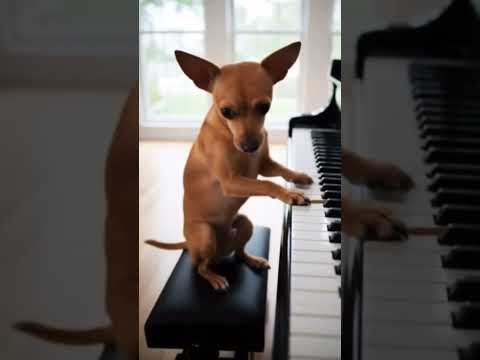 Dog plays piano #dogshorts #funnyvideo #funnyshorts