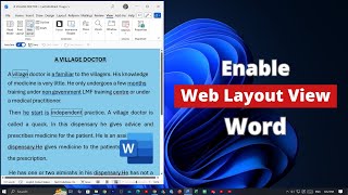 How to Enable Web Layout View on Microsoft Word