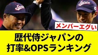 [Ranking] All-time Samurai Japan Batting Average & OPS Ranking [Pro Baseball Reactions] [2ch Thre...