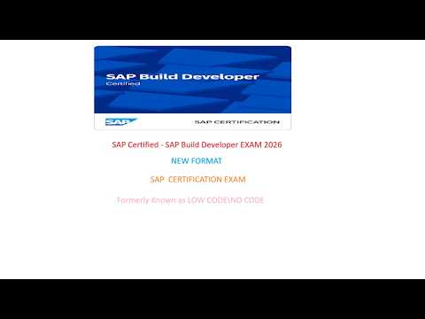 SAP Certified - SAP Build Developer 2026 || NEW FORMAT || LOW CODE/ NO CODE