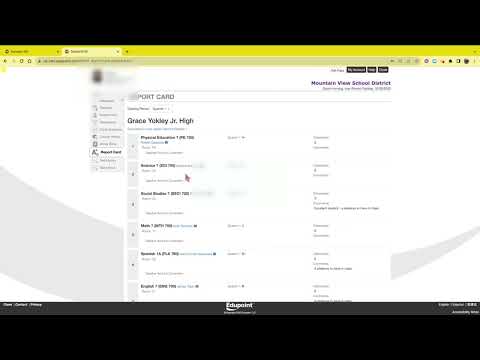 View Report Cards StudentVue (Junior High)