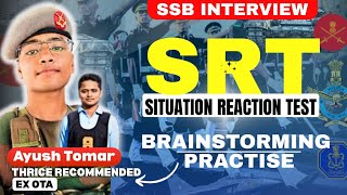 SRT (Situation Reaction Test) Practise with Ayush Sir (Ex-OTA) | SSB Interview| SSB Psychology | SRT