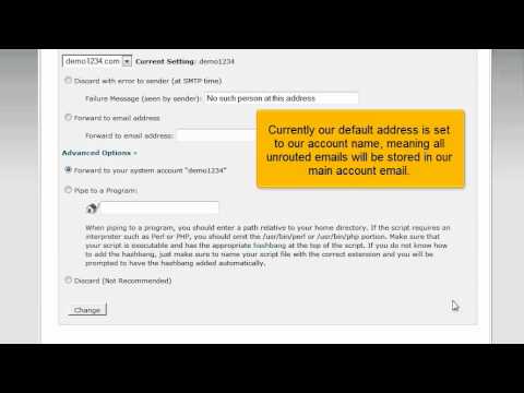How to set your default address in cPanel