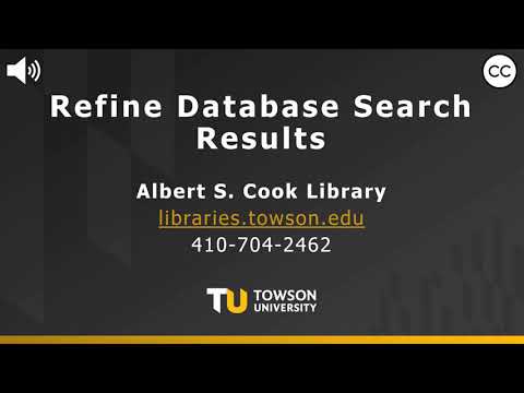 Refine Database Search Results