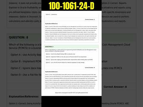 Optimal 1D0-1061-24-D Exam Questions