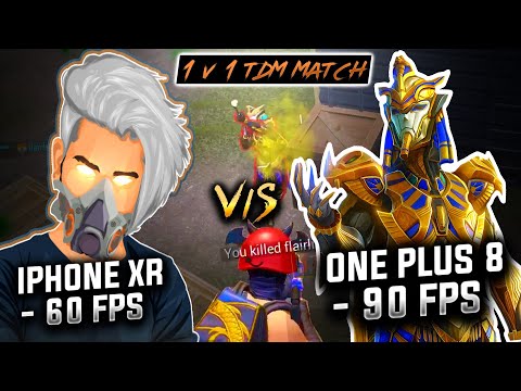 90 FPS One Plus 8 Maxed Pharaoh Suit Vs 60 FPS iPhone Xr Megaboi || One Plus 8 Vs iPhone Xr Pubg ||