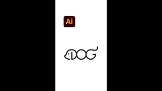 Typography DOG Minimal Logo Design - Illustrator tips #shorts - Design.lk