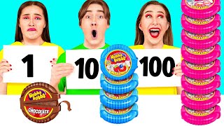 100 Layers of Food Challenge | Smart Gadgets vs Hacks by Hahanom Top Challenges