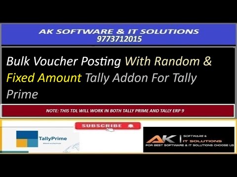 Bulk Voucher Posting With Random & Fixed Amount Tally Addon || Tally Prime