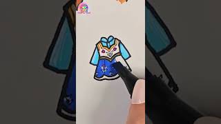 Toca Boca Frozen Anna Paper Diy #papercraft #shorts #drawing