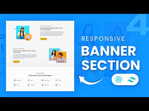 Responsive Banner Section with Reactjs and Tailwind CSS | E-Tutor Banner Section