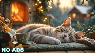 Cat Relaxing Music 💤 Cat Piano Music - Warm Fireplace Style Sounds Supporting Cat Rest