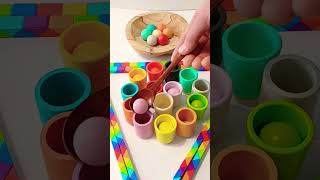 Satisfying Click & Sort 🌈  Wooden Marble Magic #shorts #art #relax