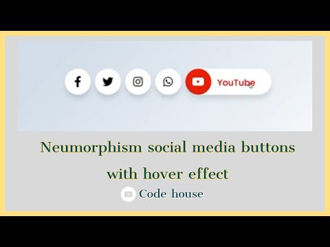 Neumorphism social media buttons with hover effect