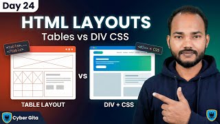 HTML Layouts Explained Simply | Tables vs DIV + CSS | Full Beginner Guide (Hindi) | Cyber Gita LIVE
