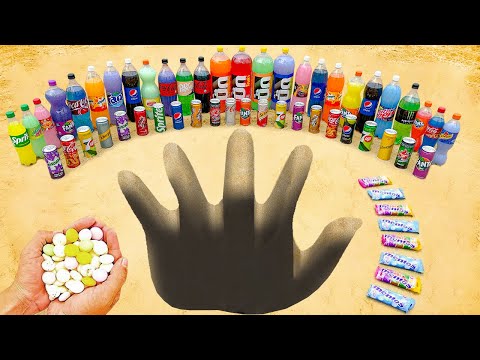 Giant Toothpaste Eruption from HAND SHAPED hole , Big fanta , Mtn Dew , Coca , Pepsi VS Mentos
