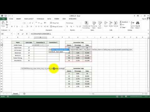 Excel 2013: Vlookup Approximate Match