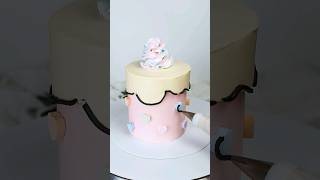 WHIPPED CREAM Cartoon Cake?!🎂💗 #shorts #caketrend #cakedecorating