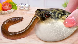 3000+ Japanese Cooking Idea 🍣 Delicious Miniature Puffer Fish for Seafood Lover 🐳 Tina Mini Cooking