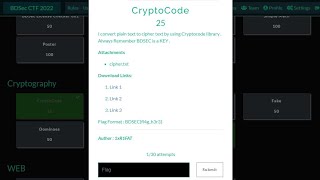 CryptoCode | Cryptography | BDSEC-CTF 2022 | GUTI BABA
