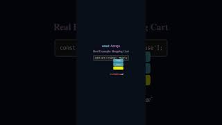 const Arrays Explained with Real-Life Examples | JavaScript Shorts #coding #programming