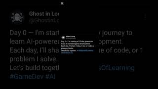 Day 0 – Starting My AI + Game Dev Journey (100 Days of Learning)