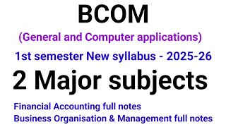 Degree bcom syllabus 2025 imp qsns with answers pdf #financialaccounting #businessorganisation #bcom