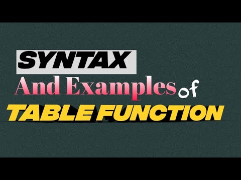 Syntax and Examples to create Table Function||SAP HANA