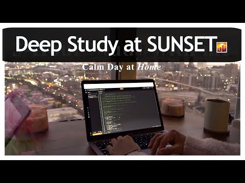 3 Hours Study With ME SUNSET VIEW| 50/10 | Study with me no Music|| FIRE CRACKLING||Mindful Studying