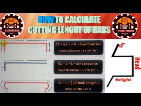 How to calculate cutting length of reinforcement ( bars) ||  bar bending schedule || cutting length