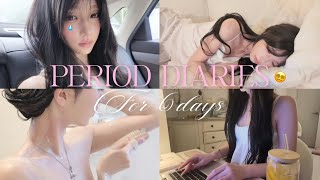 My Period diaries | 역대급 생리통과 함께하는 월경 주간 브이로그 😵‍💫 붓기관리,일하고,밥해먹고,자기관리하는 6일 기록