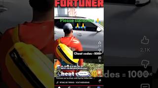 fortuner kar  cheat code kya hai indian bike#gaming #shorts