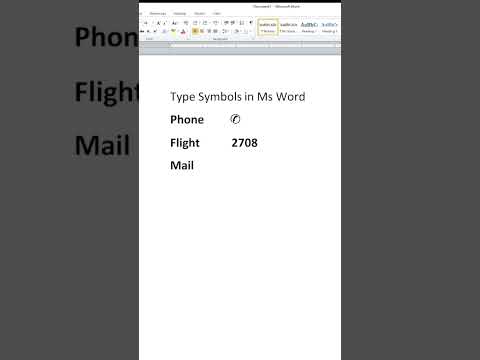 how to make symbols in ms word | phone symbol, flight symbol, mail symbol #msword