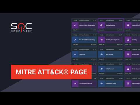 MITRE ATT&CK® page at Threat Detection Marketplace (TDM)