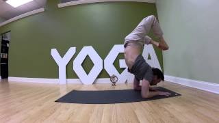 Forearm stand. Pinchamayurasana demonstration with Brian Thacker