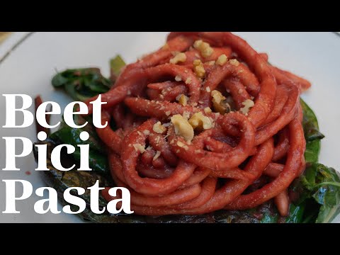 *Quick & Easy* Rustic PICI PASTA in a Tuscan Roasted Beet Sauce! *VEGAN* Made with a FOOD PROCESSOR!