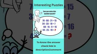 maths puzzles I maths puzzles with answers #shorts #mathspuzzle #mathspuzzlewithanswer #puzzle