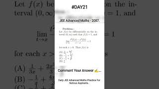 #DSY21 🚀 Solve this JEE Advanced maths 2007 | JEE Advanced Maths PYQs #MathChallenge #JEEAdvanced