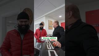 Dad gives a customer a speech about money...