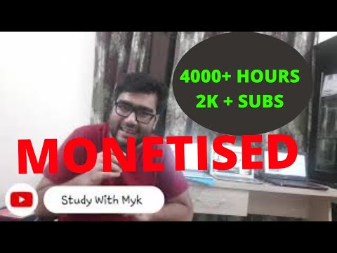 CHANNEL MONETIZED || STUDY WITH MYK || 4000 WATCH HOURS || AD SENSE