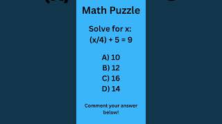 Solve for x! Fractional Algebra Quiz Challenge 🔍 | Quick Math Trick #maths #mathshorts