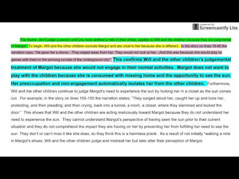 Walk Two Moons Essay   Body Paragraph 1