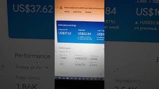 Today so far $37+ earning report | Google AdSense loading method 2023 #shorts