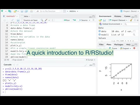 Create/ Import a dataset to R | Fit a Simple Linear Regression model | Add a line to R plot