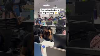 Biryani party aftermath at the office: Zero productivity Zone! 😴 💤