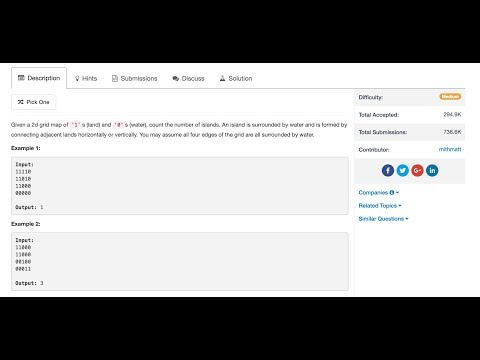 Amazon Interview Question: Number of Islands